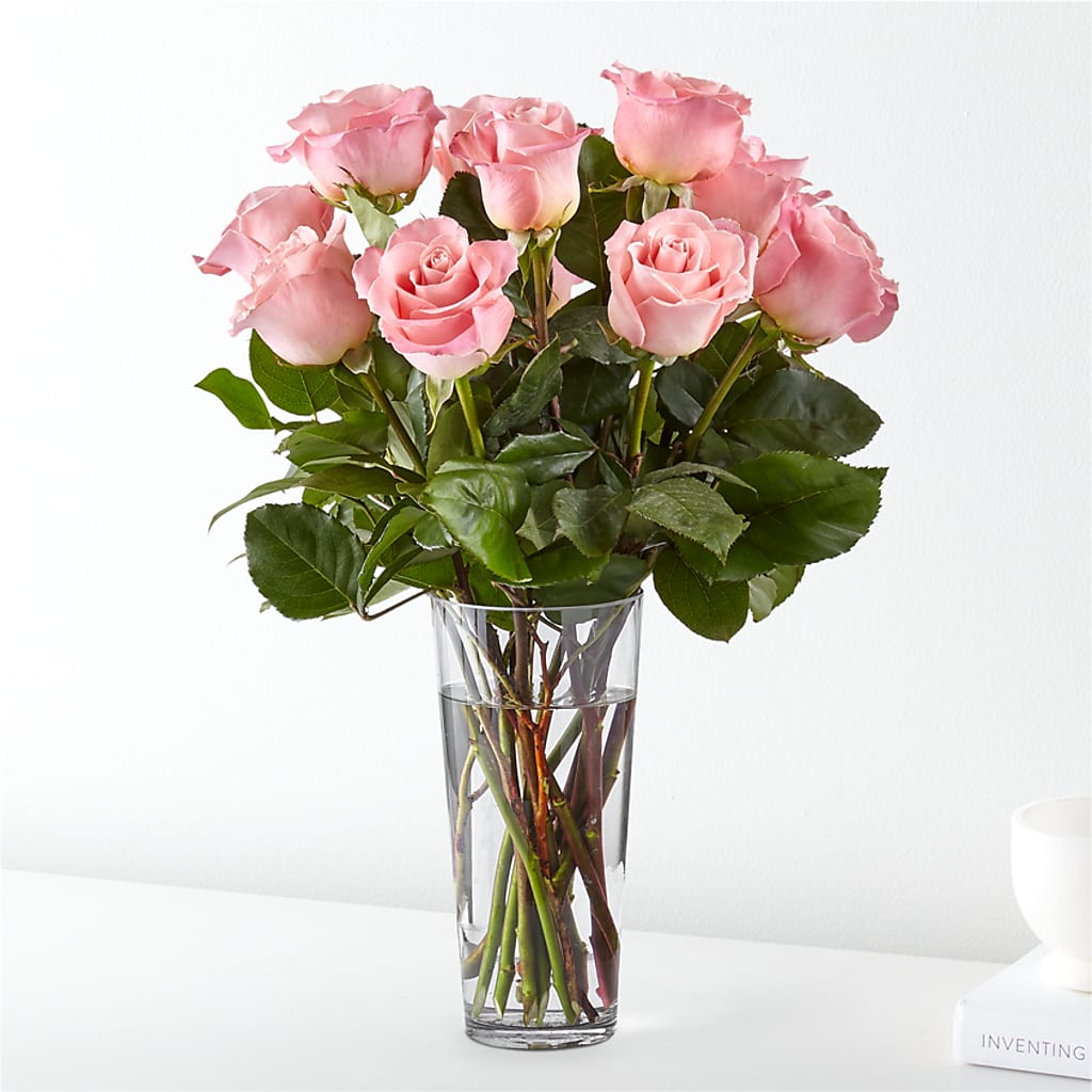Long Stem Pink Rose Bouquet – Yellow Flower Dream, Surprise AZ