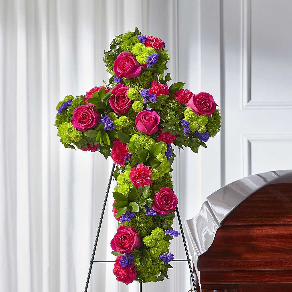 Tribute Rose Floral Cross – Yellow Flower Dream, Surprise AZ