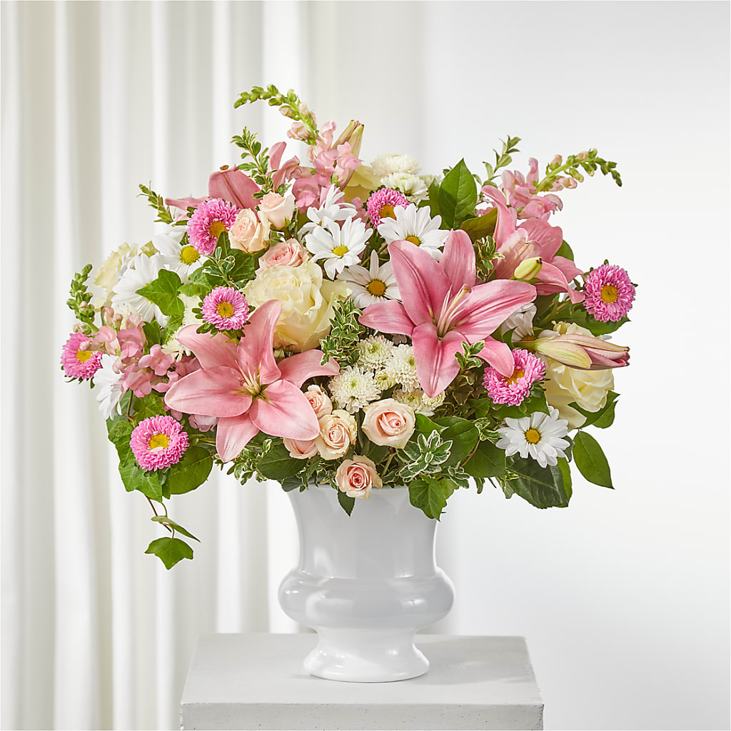 Empathetic Blooms Urn Arrangement – Yellow Flower Dream, Surprise AZ