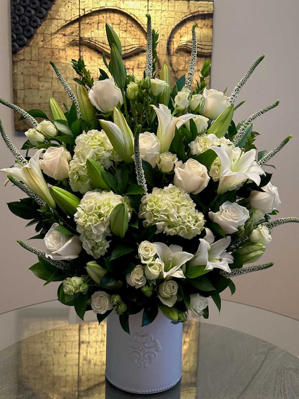 Winter Elegant centerpiece – Yellow Flower Dream, Surprise AZ