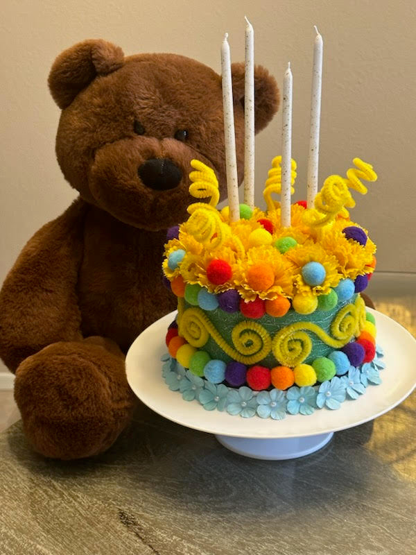 Hand crafted artificial birthday cake – Yellow Flower Dream, Surprise AZ