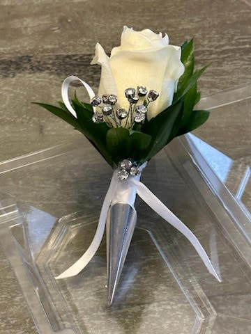 White corsage and boutonniere set – Yellow Flower Dream, Surprise AZ