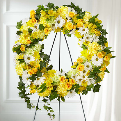 Golden Remembrance Wreath –  Yellow Flower Dream, Surprise AZ