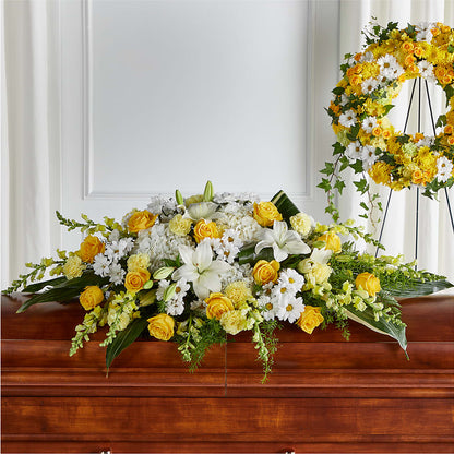 Golden Harmony Casket Spray –  Yellow Flower Dream, Surprise AZ