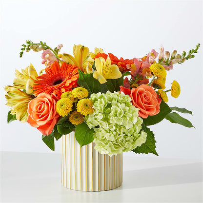 Autumn Sunshine Bouquet with Ivory Vase –  Yellow Flower Dream, Surprise AZ