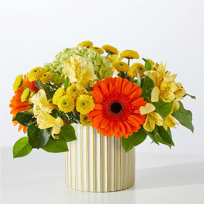 Autumn Sunshine Bouquet with Ivory Vase –  Yellow Flower Dream, Surprise AZ