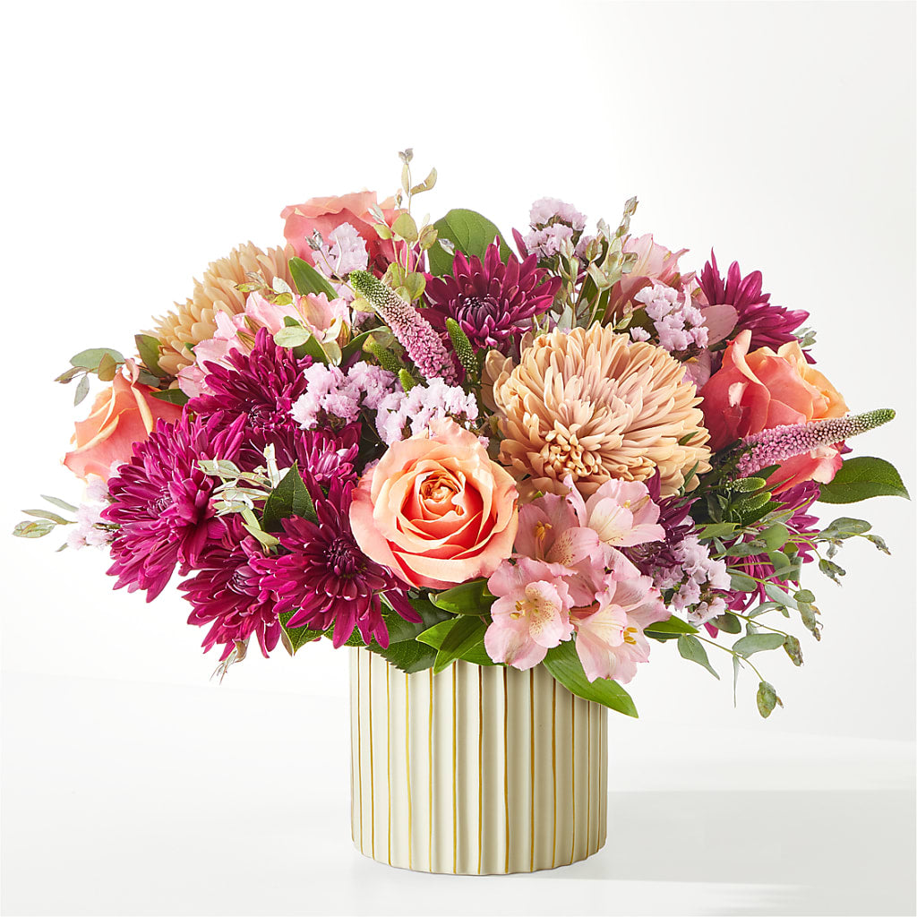 Berry Cobbler Bouquet with Ivory Vase –  Yellow Flower Dream, Surprise AZ