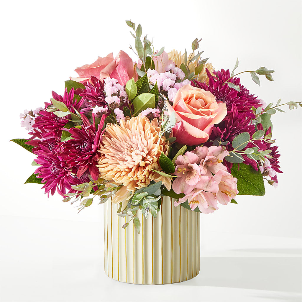 Berry Cobbler Bouquet with Ivory Vase –  Yellow Flower Dream, Surprise AZ