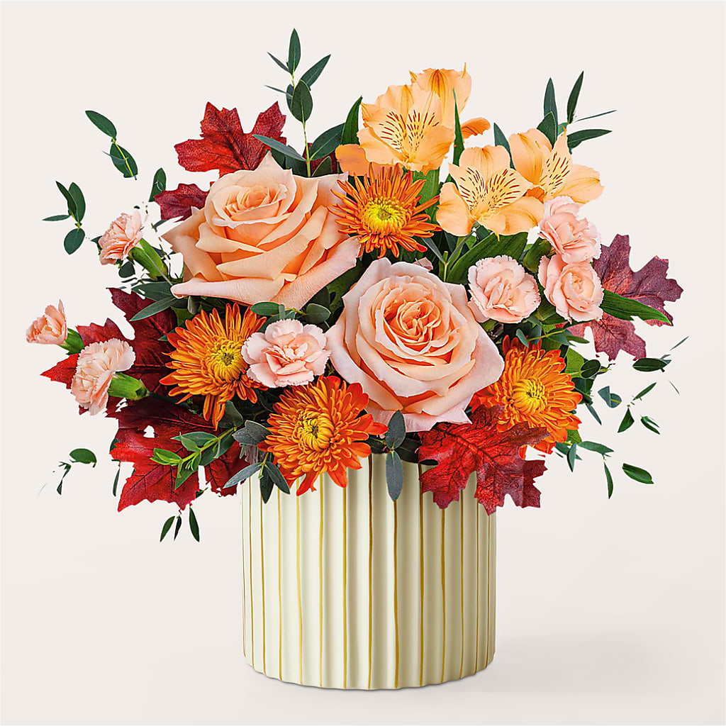 Spiced Latte Bouquet with Ivory Vase –  Yellow Flower Dream, Surprise AZ
