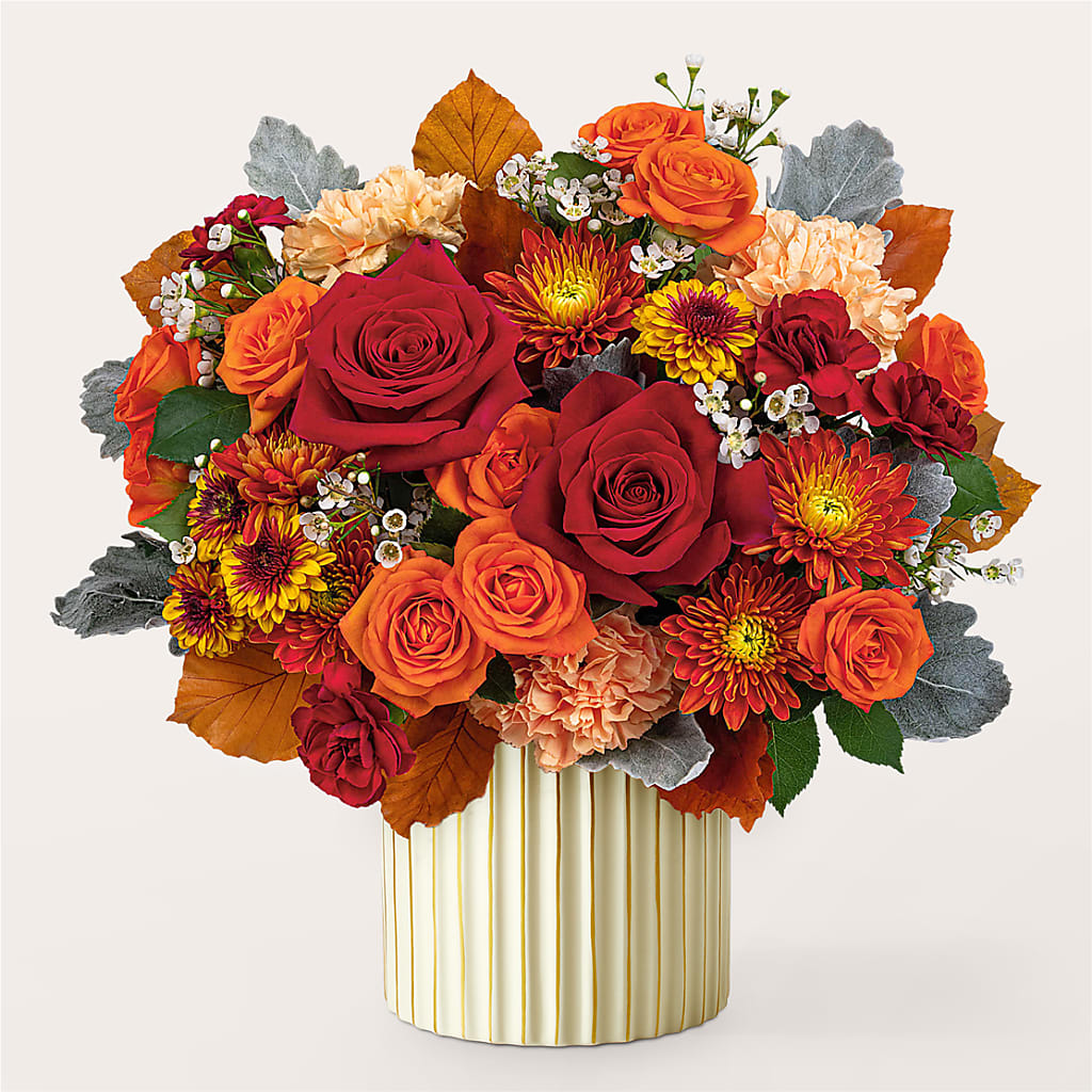 Merlot Bouquet with Ivory Vase –  Yellow Flower Dream, Surprise AZ