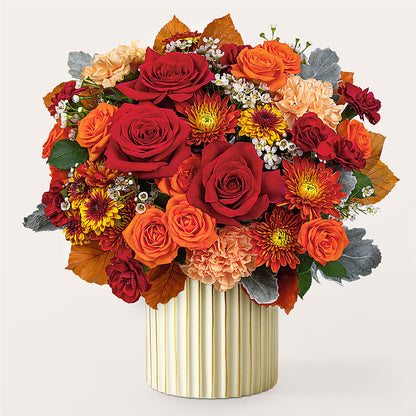 Merlot Bouquet with Ivory Vase –  Yellow Flower Dream, Surprise AZ