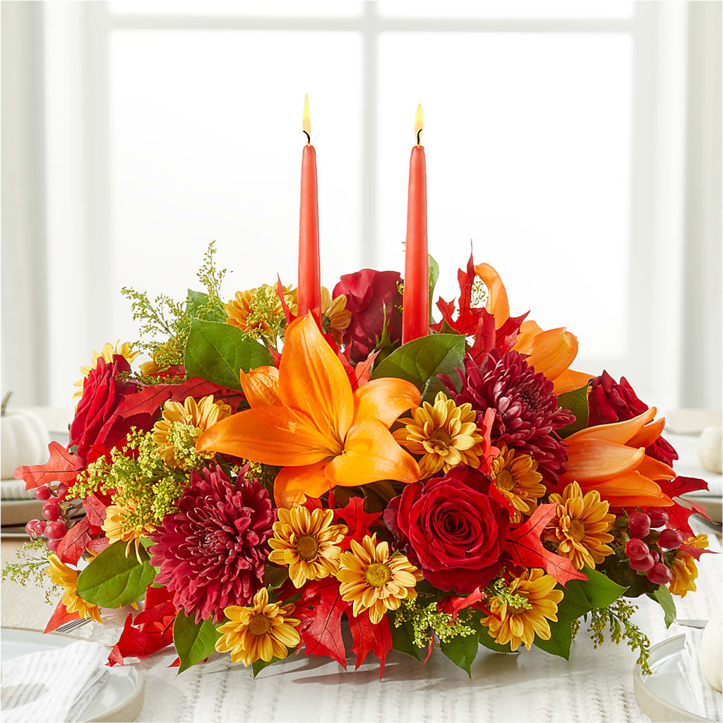 Autumn's Embrace Centerpiece –  Yellow Flower Dream, Surprise AZ