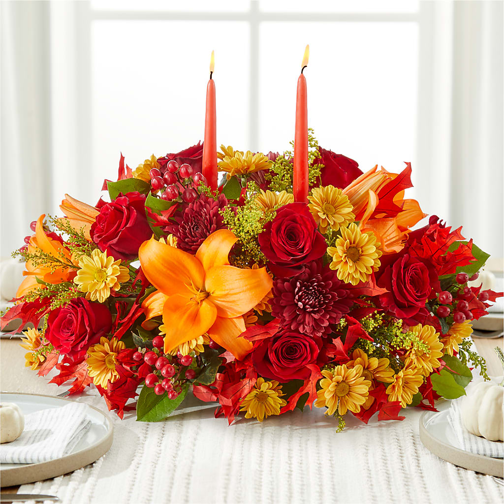 Autumn's Embrace Centerpiece –  Yellow Flower Dream, Surprise AZ