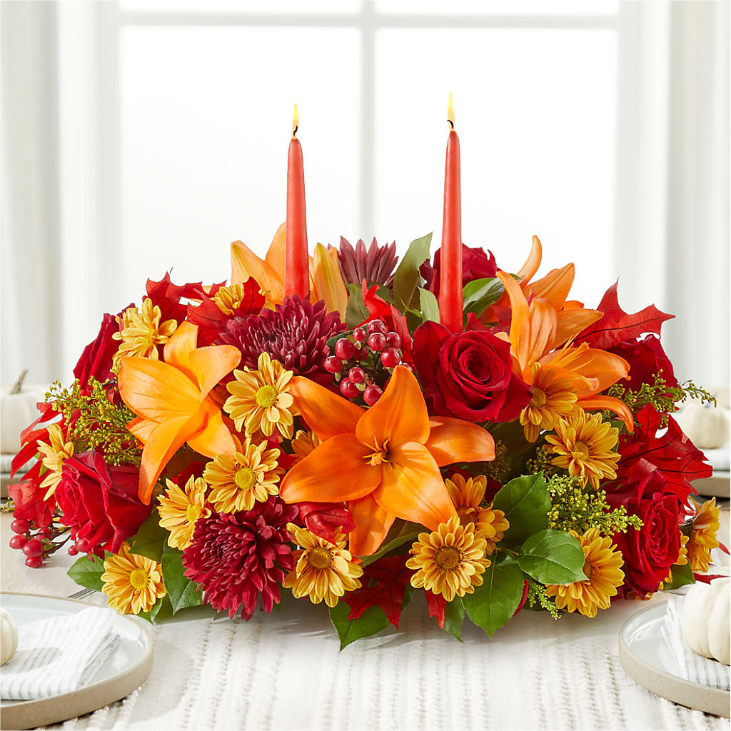 Autumn's Embrace Centerpiece –  Yellow Flower Dream, Surprise AZ