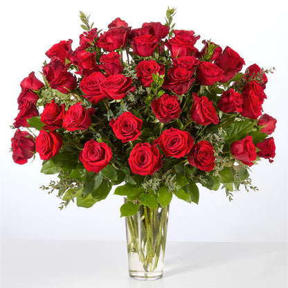 Forever Yours Fifty Stem Red Rose Bouquet –  Yellow Flower Dream, Surprise AZ