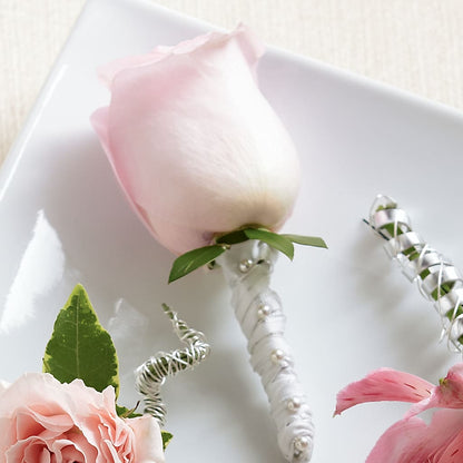 Pink Rose Boutonniere –  Yellow Flower Dream, Surprise AZ