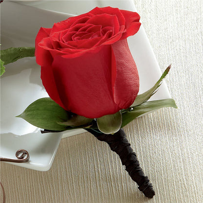 Red Rose Boutonniere –  Yellow Flower Dream, Surprise AZ