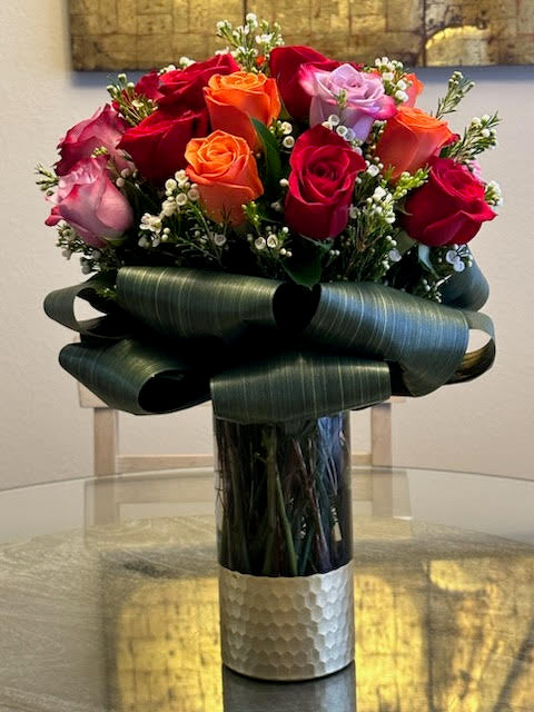 Multicolored modern roses