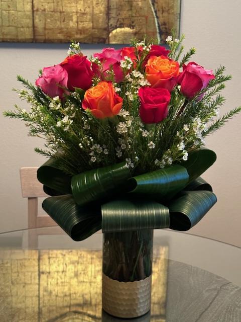 Multicolored modern roses