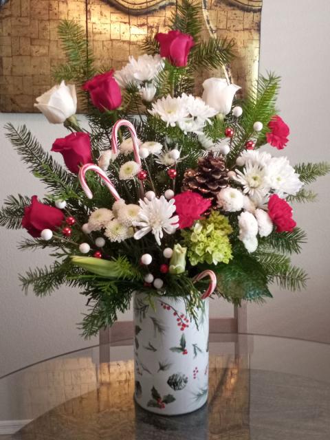 Candy cane bouquet